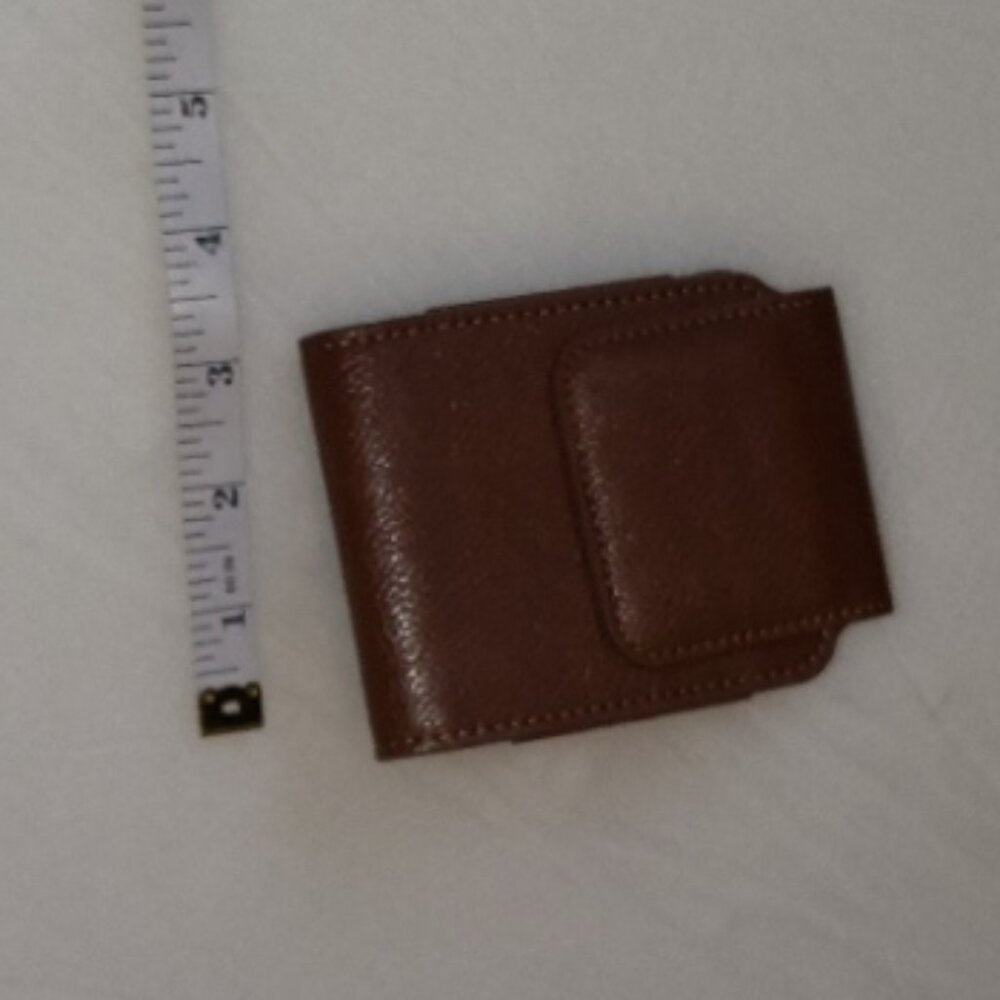 Brown Magnetic Clip-on Leather Bag Case Belt Clip Holder Holster Wallet - Picture 5 of 5
